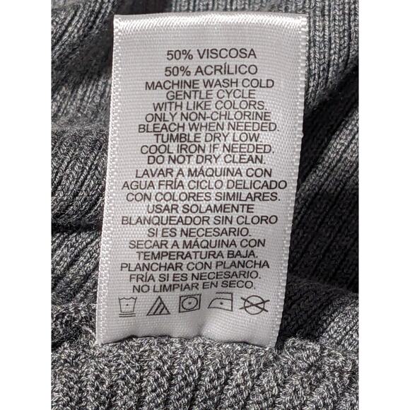 Adrienne Vittadini Tunic Sweater Women Size M Heather Gray Cowl Neck Long Sleeve - Picture 8 of 12